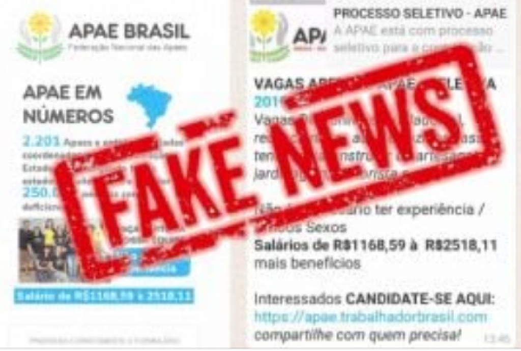 Golpe do emprego usa nome da Apae para roubar dados de candidatos