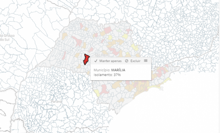 Isolamento social em Marília não passa de 46% em 2021, compare cidades