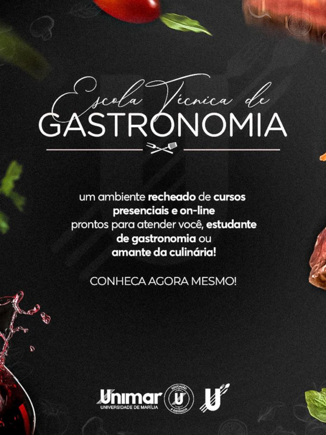 Unimar lança Escola Técnica de Gastronomia; ajude a escolher o nome