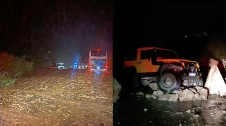 MG: fortes chuvas causam interdição em rodovias e queda de paredão