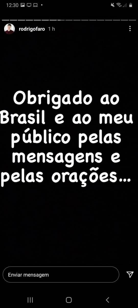Stories de Rodrigo Faro. Foto: Reprodução/Instagram