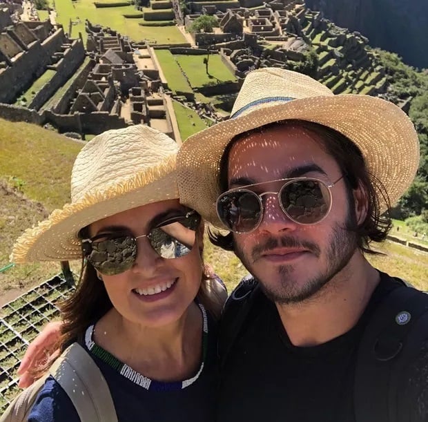 Fátima Bernardes e Túlio Gadelha em Macchu Picchu, no Peru