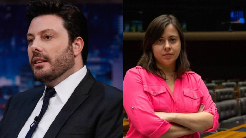 Reprodução Danilo Gentille e Sâmia Bomfim