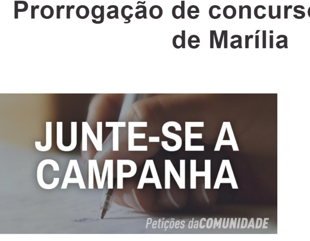 Campanha online pede prorrogação de concurso em Marília