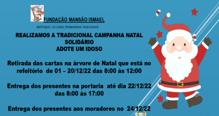 Mansão Ismael faz campanha Adote um Idoso com cartas de Natal
