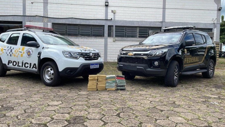 PF de Marília e Polícia Rodoviária apreendem 35kg de cocaína em caminhão