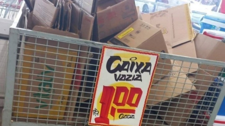 Supermercado no Pará começa a cobrar por caixas de papelão e viraliza