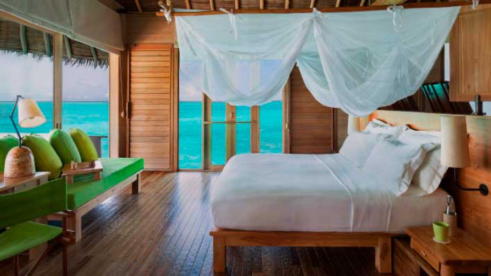 O Six Senses Laamu é um resort de luxo nas Ilhas Maldivas. Foto: Divulgação/Site oficial 23.12-2022