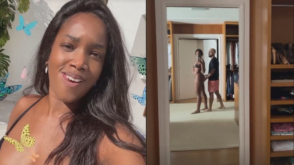 Iza curte dia de piscina em casa com o marido: "tentativa de biscoito" Iza curte dia de piscina em casa com o marido: "tentativa de biscoito"