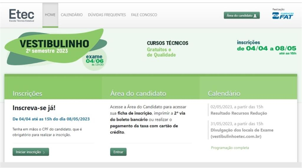 Vestibulinho das Etecs tem 1,9 mil vagas em Marília e região