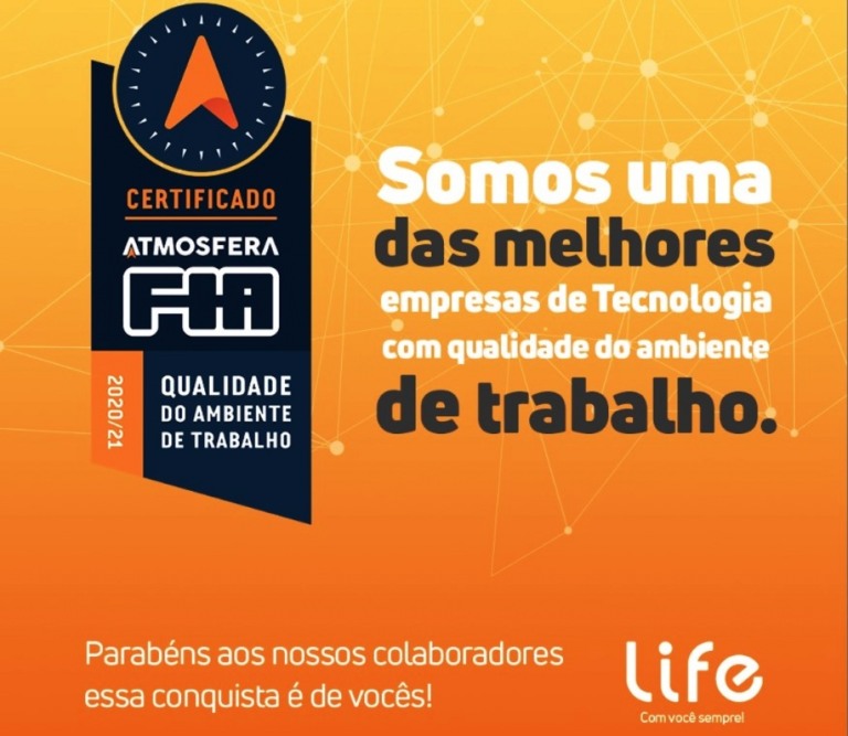 Life recebe prêmio em reconhecimento pela excelência no ambiente de trabalho