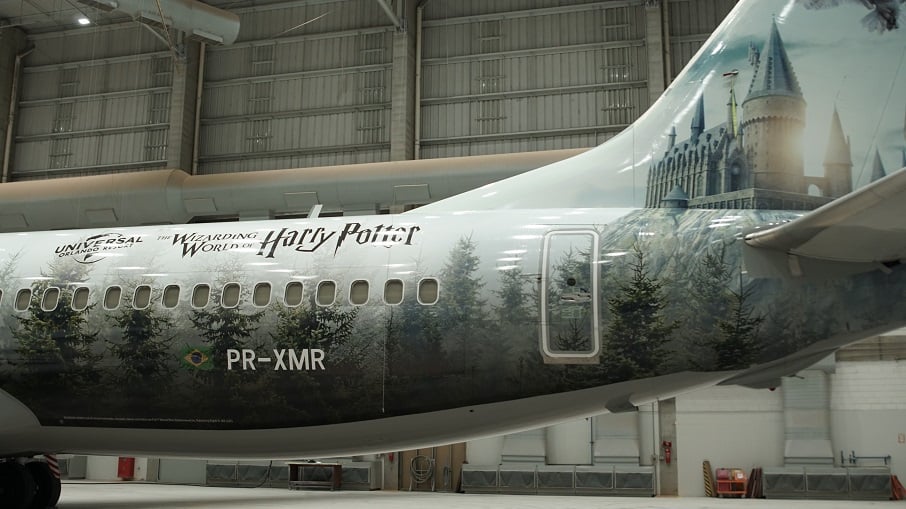 Avião temático do universo "Harry Potter".. Foto: Gol/Divulgação