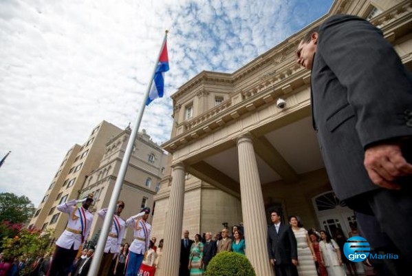 A bandeira cubana foi hasteada hoje (20) em frente ao Departamento de Estado norte-americano, em Washington