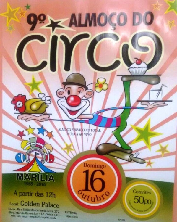 Almoço do Circo beneficia dez entidades neste domingo; participe