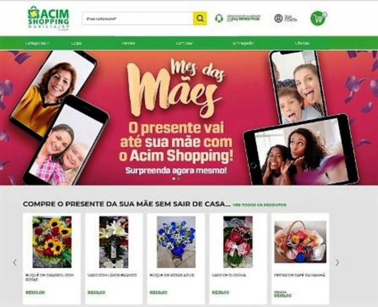 Dia das Mães - Acim faz campanha de vendas online em 227 empresas da cidade