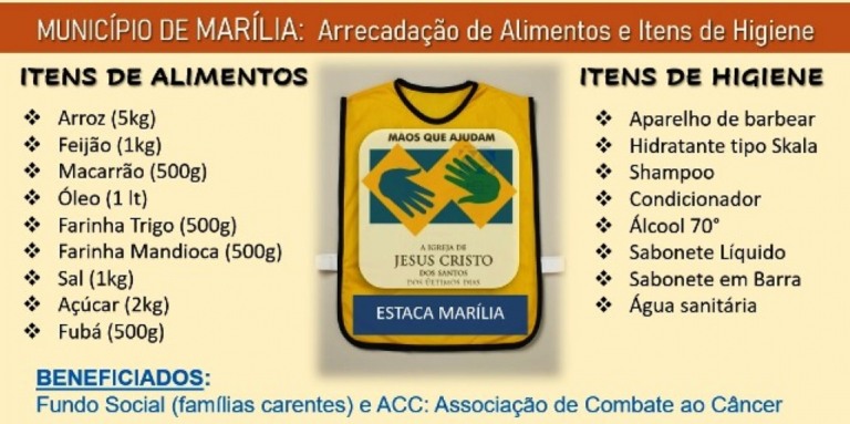 Campanha “Mãos que ajudam” ajuda instituições de Marilia e Região