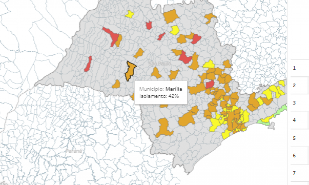 Com menos casos, Marília reaparece entre piores em isolamento; compare