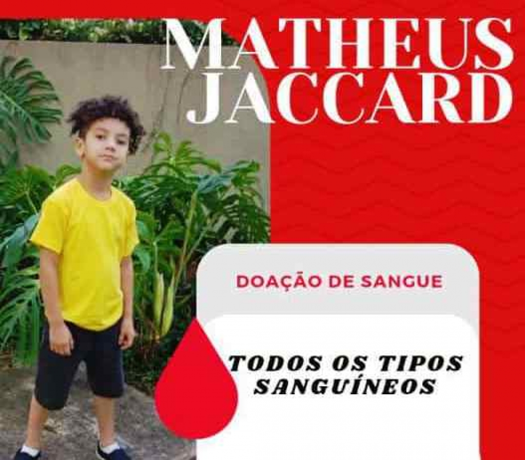 Campanha pede doação de sangue para menino internado em Marília