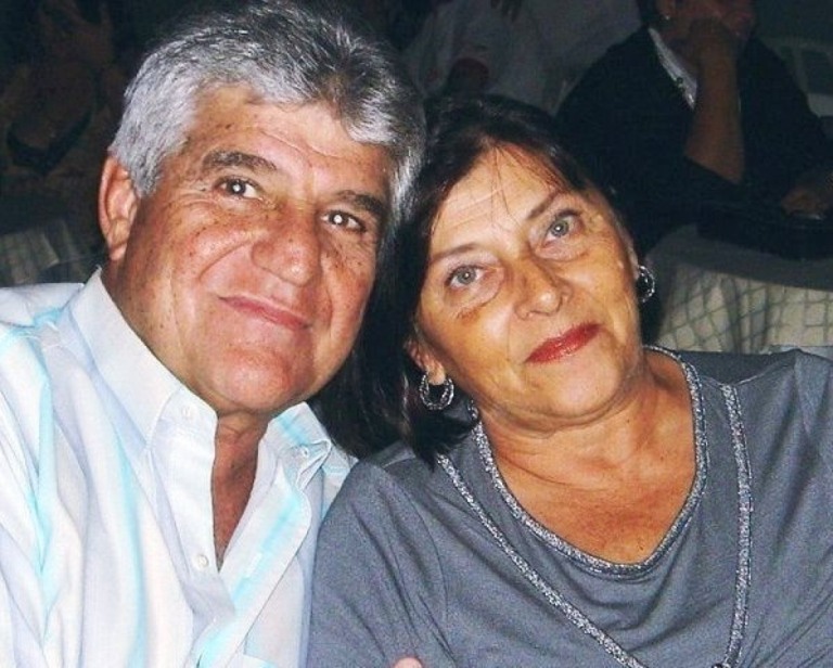 Professora Miraci com o marido, o bancário Carlos Garcia