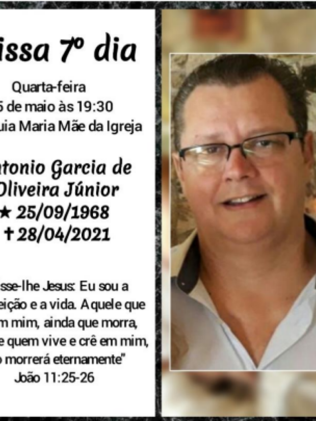 Missa de sétimo dia lembra Antonio Garcia de Oliveira Júnior em Marília