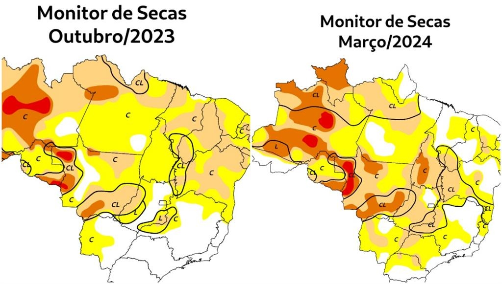 Monitor nacional mostra avanço de seca moderada no Oeste Paulista