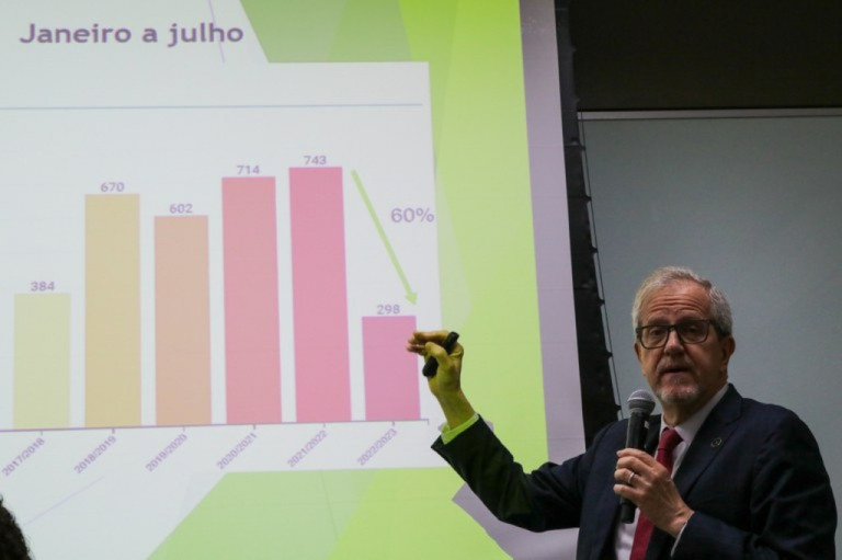 O secretário-executivo do MMA, João Paulo Capobianco, apresenta os dados do Deter – Foto: Fabio Rodrigues-Pozzebom/ Agência Brasil