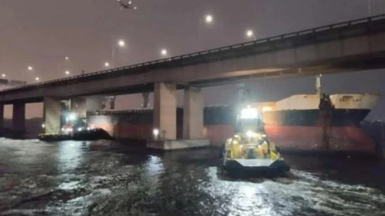 Pescadores faziam churrasco na hora da colisão na Ponte Rio-Niterói