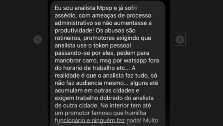 Assédio e sobrecarga - MPSP enfrenta série de acusações em cartas e redes sociais