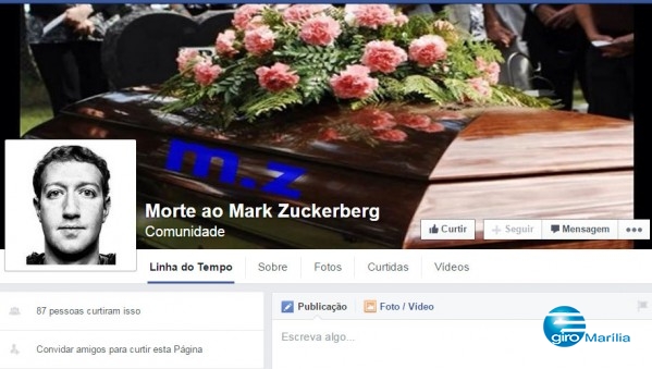 Após "morte ao lula", Facebook tem página "morte ao mark zuckerberg"; entenda