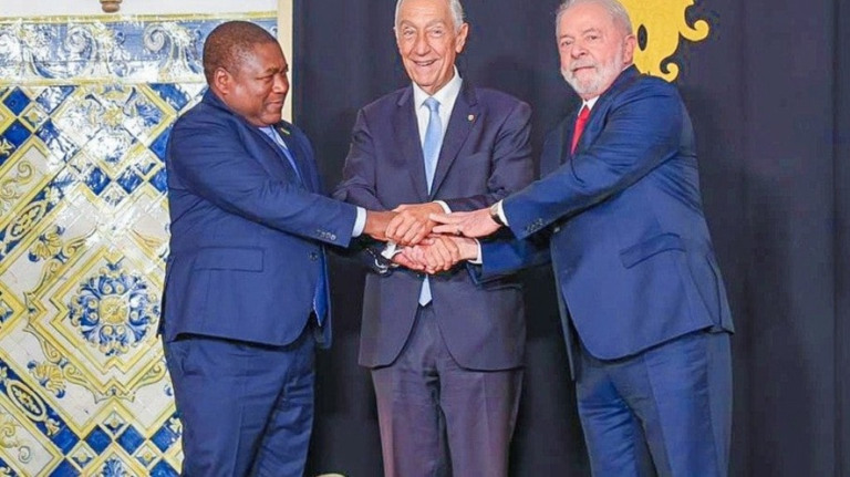Lula se reúne com os presidentes de Portugal e Moçambique em Lisboa