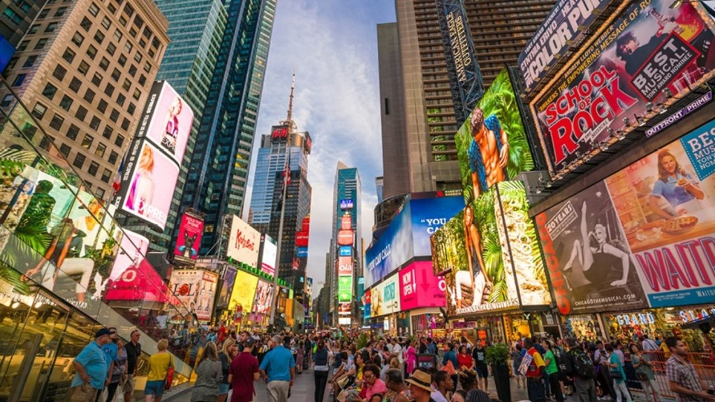 Divulgação Times Square, em Nova York é um dos pontos mais visitados dos EUA