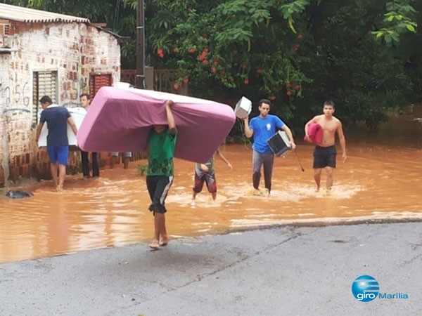 Moradores escaapam de inundação em Maracaí – Reprodução AssisCity (www.assiscity.com)