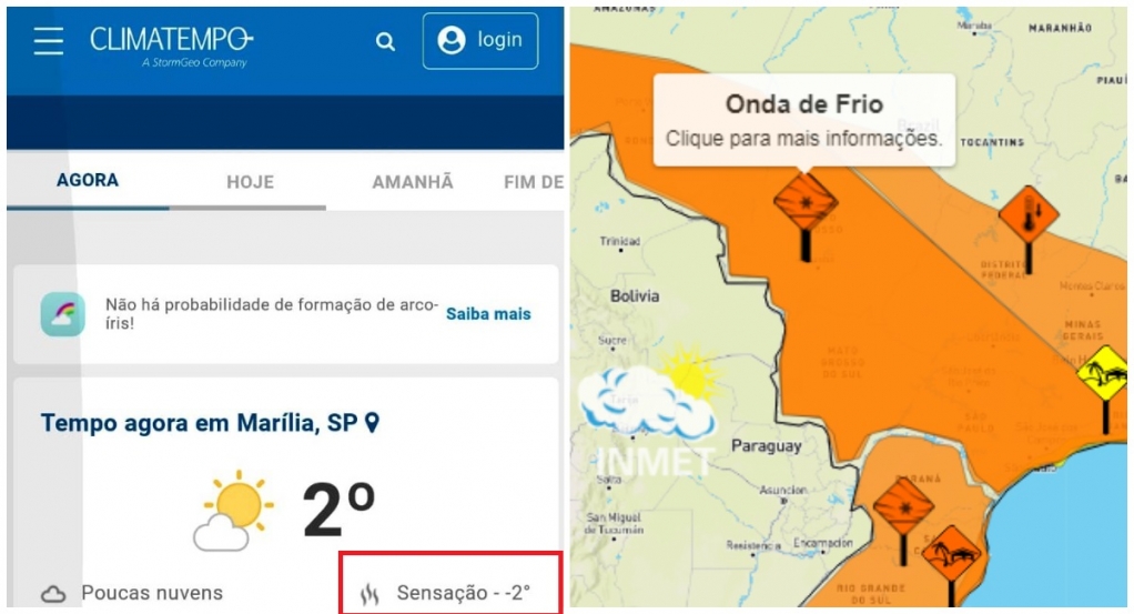 Climatempo aponta sensação térmica negativa em Marília; sexta deve ter geada