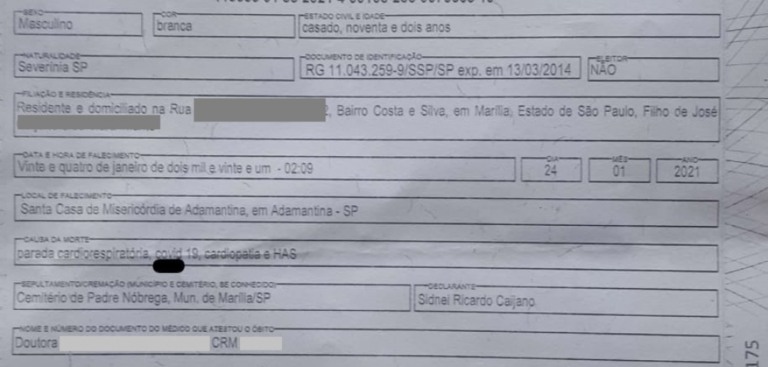 Covid - Paciente transferido morre em Adamantina: sem velório, sem boletins, diz família