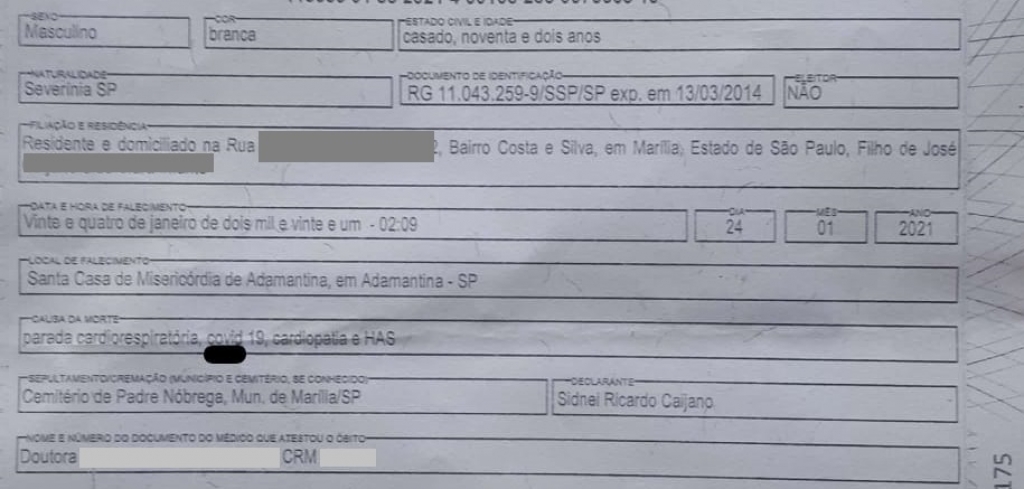 Covid - Paciente transferido morre em Adamantina: sem velório, sem boletins, diz família