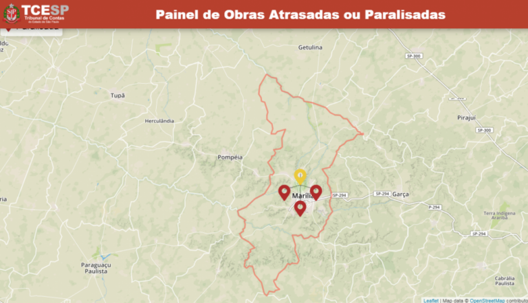 Asfalto e água; TCE lista quatro obras paradas ou atrasadas em Marília