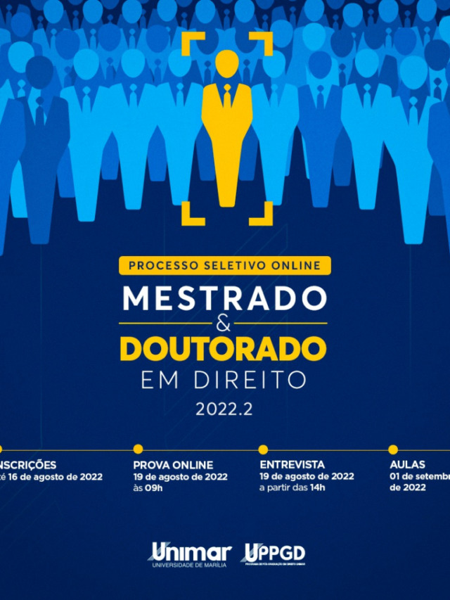 Unimar oferece 28 vagas para mestrado e doutorado em Direito. Inscrições abertas!