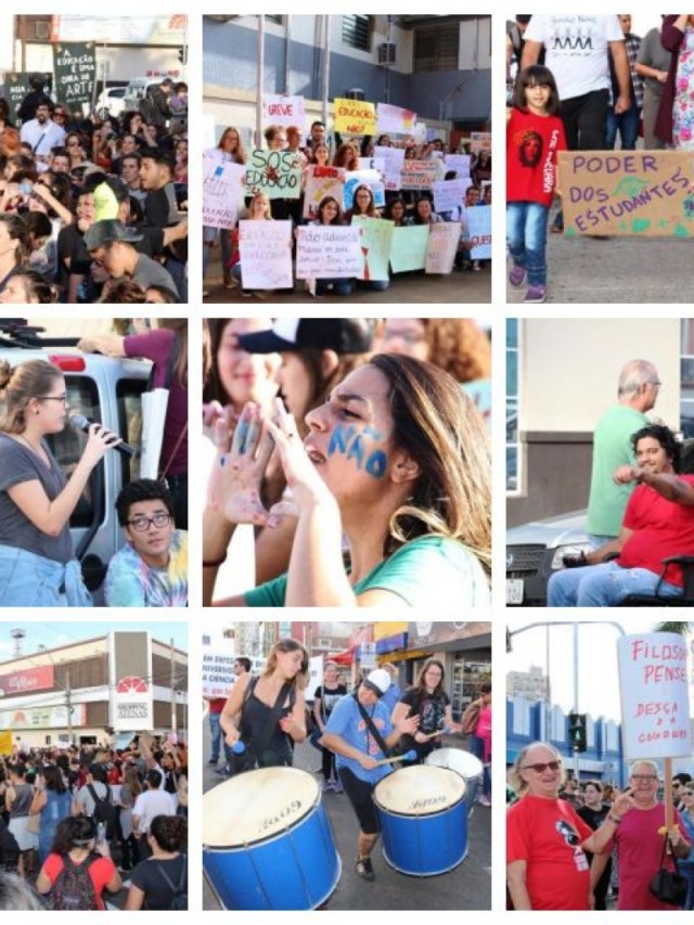 Protesto contra cortes da educação une estudantes e fecha ruas do centro