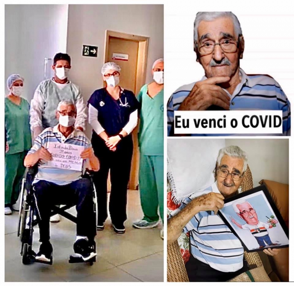 Paciente de Lupércio com 97 anos vence Covid; família celebra e agradece Paciente de Lupércio com 97 anos vence Covid; família celebra e agradece