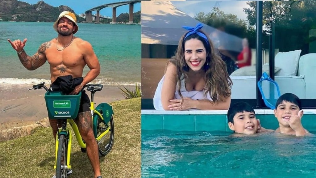 Reprodução/Instagram 23.06.2023 O influenciador Bil Araújo e a cantora Wanessa Camargo com os filhos em Vitória, capital do Espírito Santo