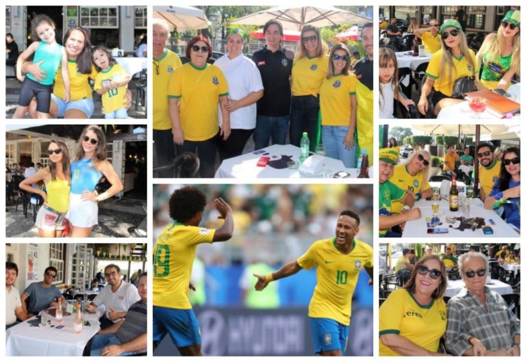 Brasil vence e avança; torcida lota Chaplin em plena segunda-feira