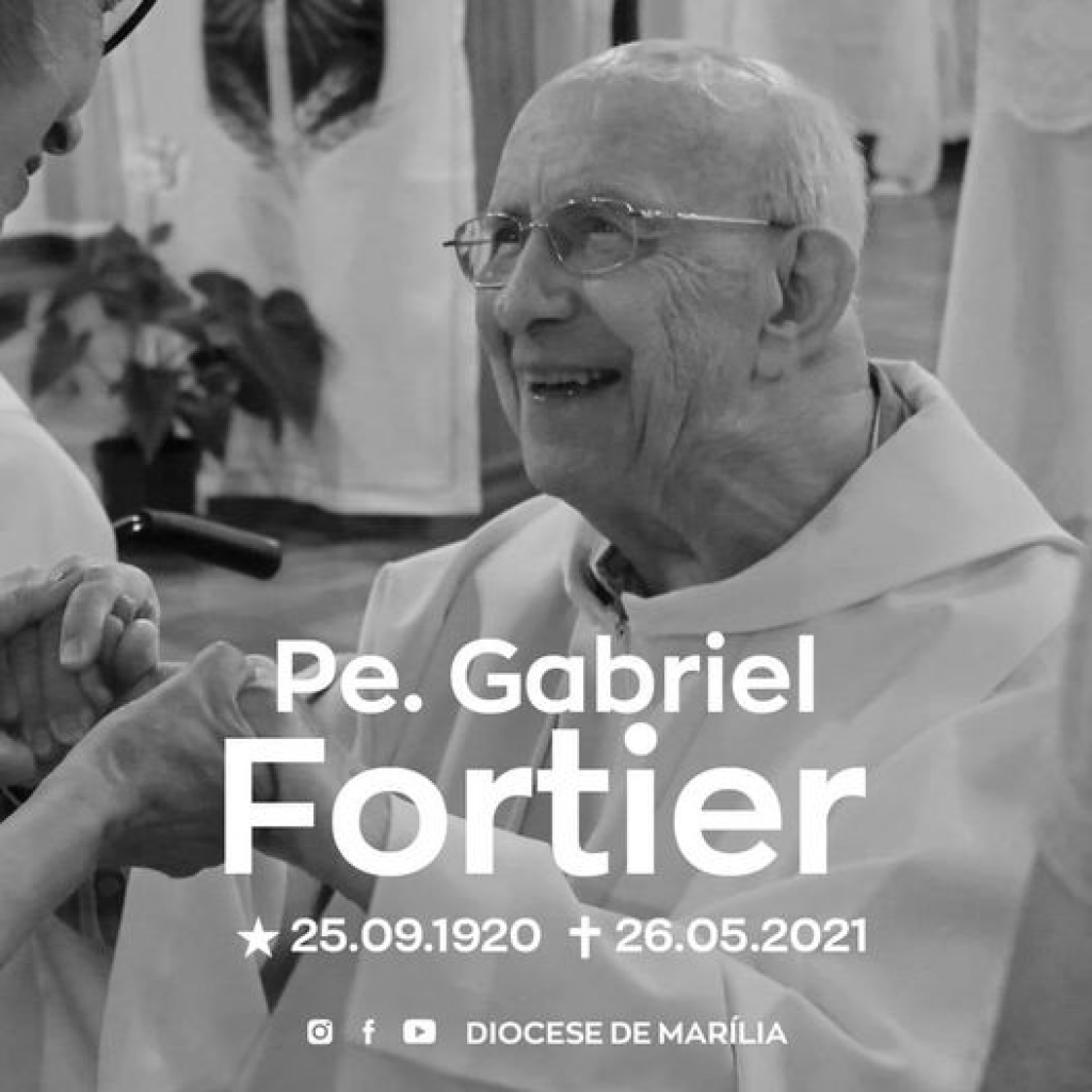 Luto - Padre Gabriel Fortier, pioneiro, morre aos cem anos em Marília