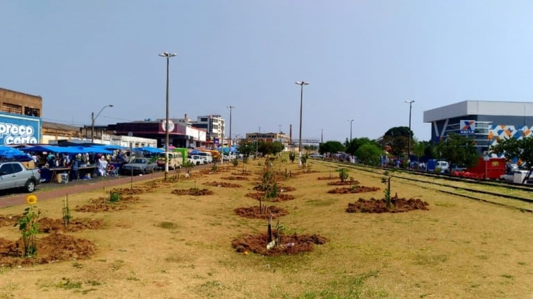 Moradores ampliam ‘parque’ e criam canteiros de flores no centro de Marília