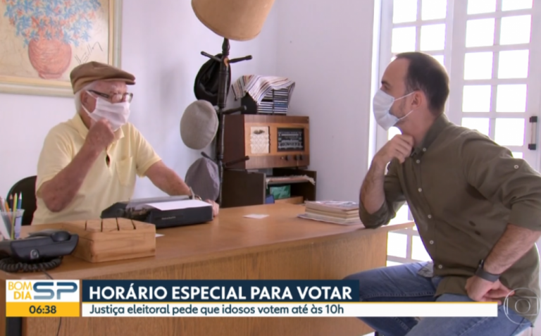 Eleitor de 87 anos em Marília incentiva voto de idosos e Globo repercute no Estado