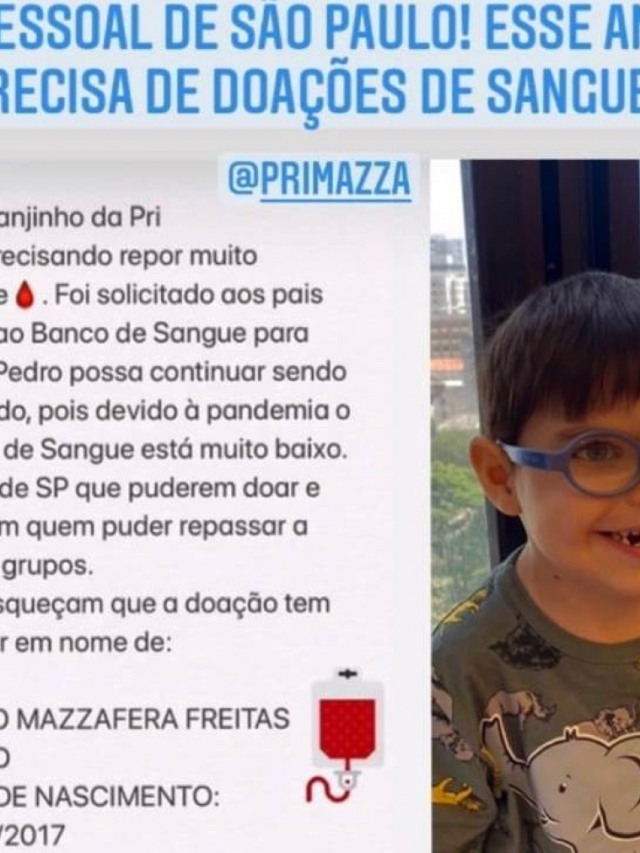 Criança de Marília precisa de doações de sangue em SP e ganha mobilização