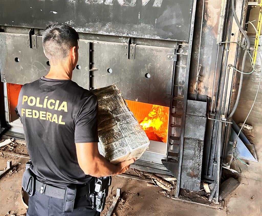 PF de Marília incinera 1.300kg de drogas apreendidos em 2024; maioria cocaína