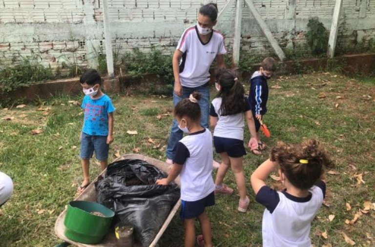 Plantio de árvores envolve crianças de escola municipal de Marília