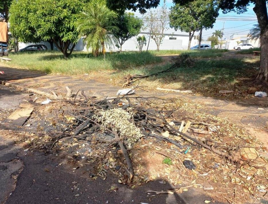 Descaso – Moradores denunciam sujeira e mato em praça do Fragata