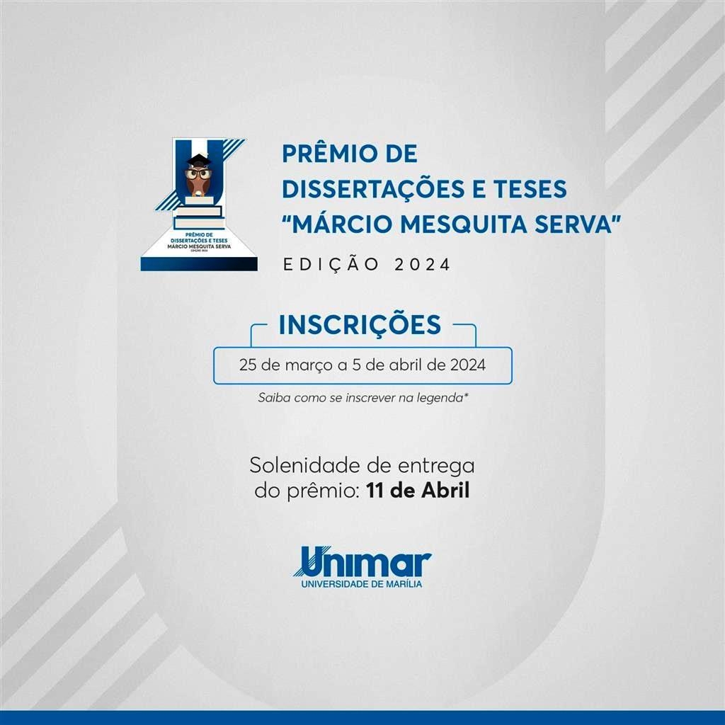 Prêmio Márcio Mesquita Serva reconhece e incentiva pesquisa na Unimar