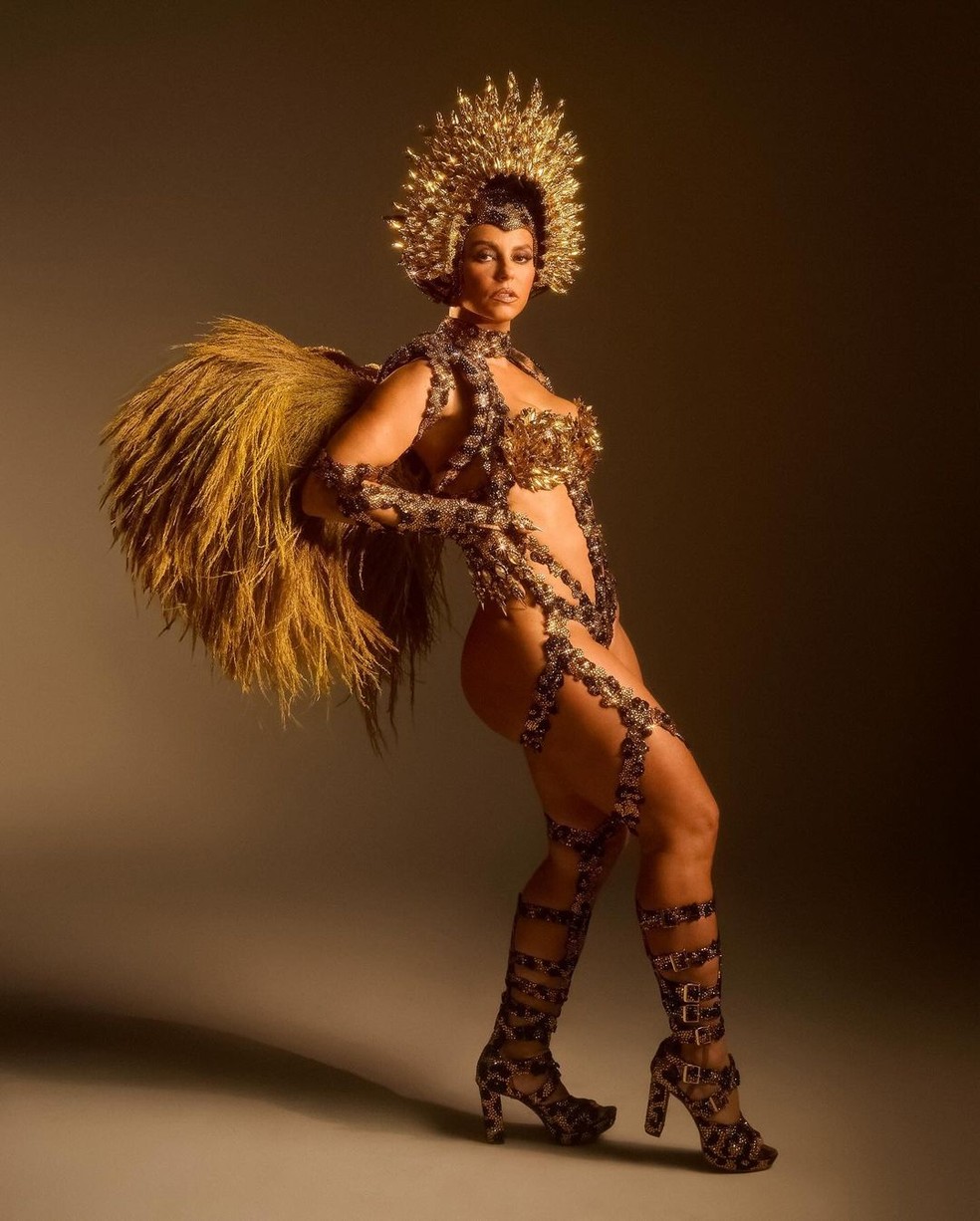 Paolla Oliveira fantasiada para desfile da Grande Rio — Foto: Instagram